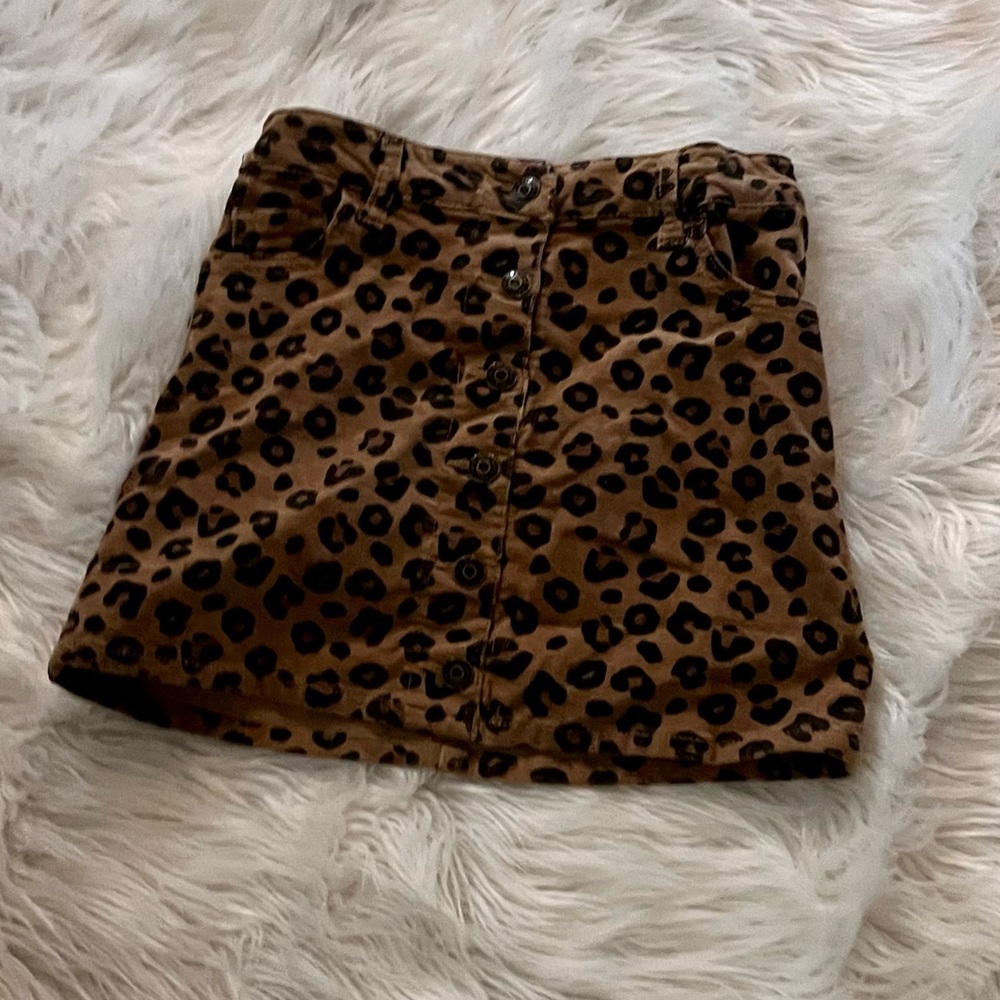 Cat & Jack corduroy girls animal print skirt; size M (7/8) NWOT